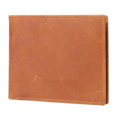 Cyflymder  Men's Wallet 100% Genuine Leather Short Wallet Vintage Cow Leather Coin Purse Casual Wallets Purse Card Holders