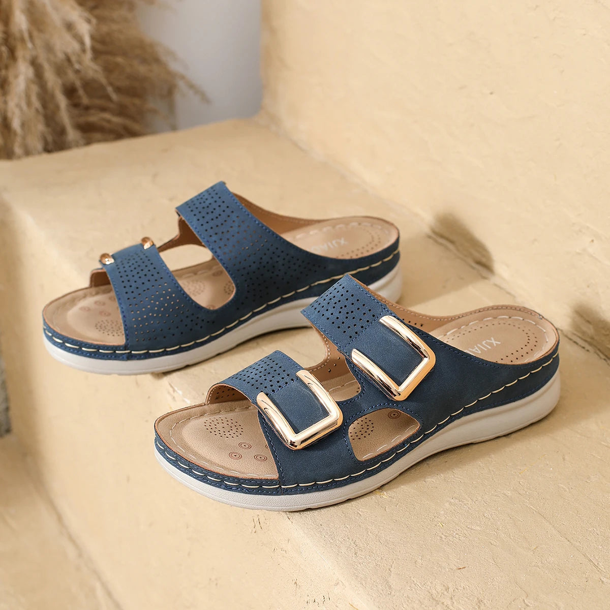 Cyflymder  Woman Trend Women's Slippers Casual Flower Hollow Wedge Beach Shoes Outdoor Fashion Platform Comfortable Non-slip Sandals