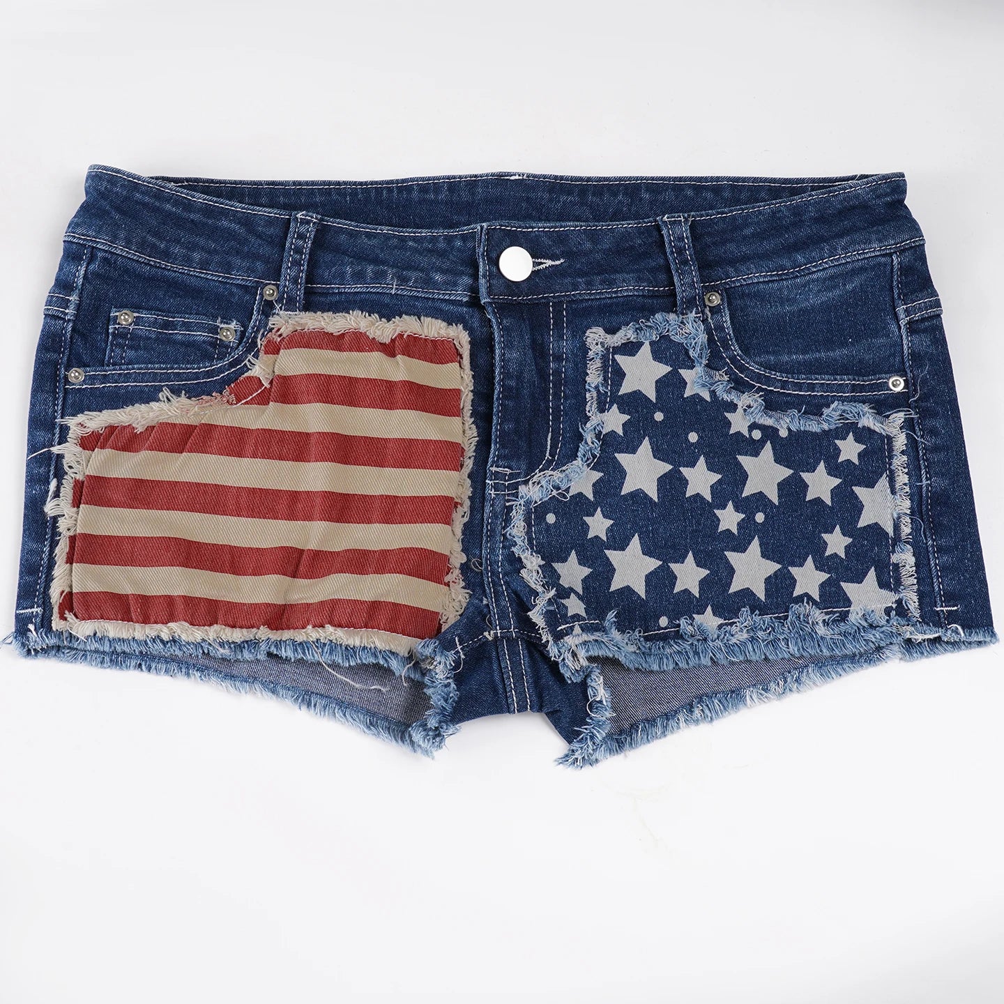Cyflymder  Asymmetrical Print Retro Denim Shorts Distressed y2k Low Rise Skinny Hot Sexy Denim Shorts Summer Streetwear Chic Shorts