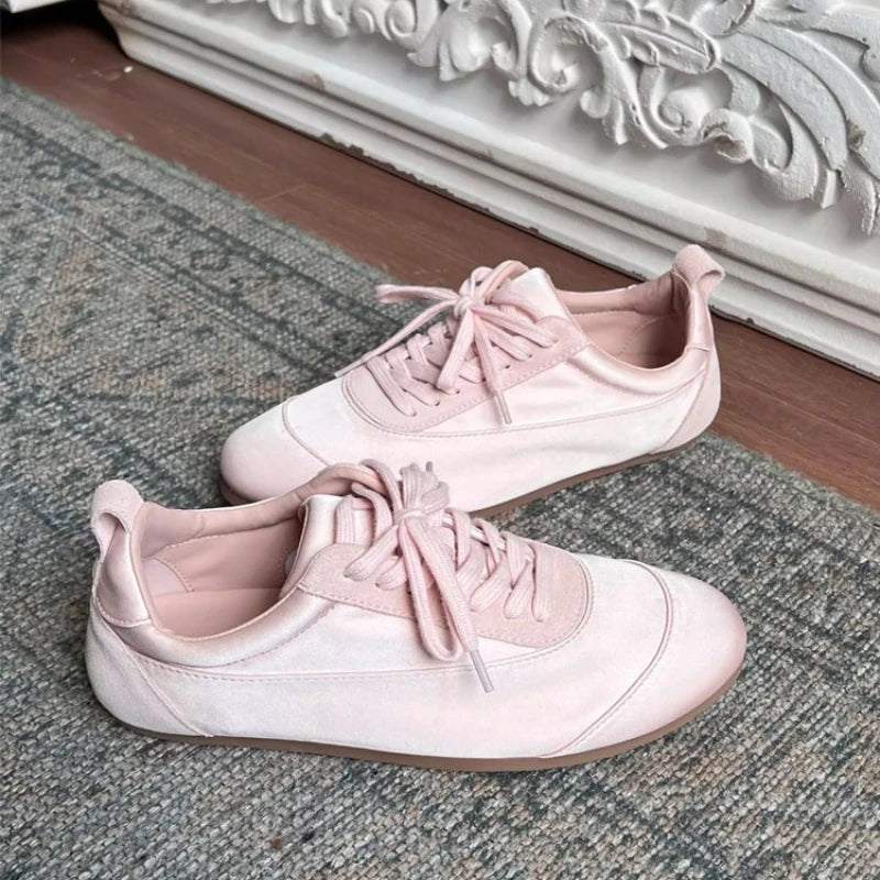 Cyflymder  Fashion Women's Sports Shoes High Quality Ballet Style Satin Casual Shoes New German Training Thin Sole Women's Shoes