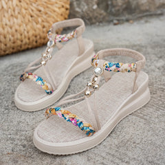 Cyflymder  Weave Women's Sandals Wedges Designer Shoes for Woman Fashion Heels Shoes Dress Comfort Walking Mujer De Sandalias