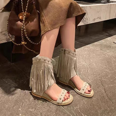 Cyflymder Summer Pointed-toe, lace-up, sexy sandals, long boots, stiletto boots