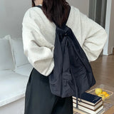 Cyflymder Korean Fashion Women Backpack LightWeight Nylon Fabric Drawstring Feminina Backpack Causal Designer Book Travel Ladies Small Bag