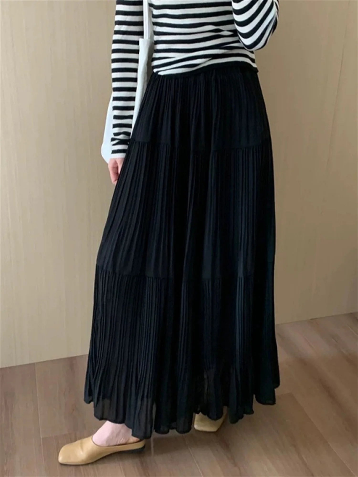 Cyflymder  Women s Lightweight Maxi Skirt with Elastic Waistband and Boho Print for Vacation Picnic Outdoor Activities