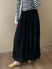 Cyflymder  Women s Lightweight Maxi Skirt with Elastic Waistband and Boho Print for Vacation Picnic Outdoor Activities