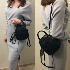 Cyflymder  Women's 3-Layer Soft Leather Backpack - Convertible Crossbody/Shoulder Bag, Compact Yet Spacious Stylish Design