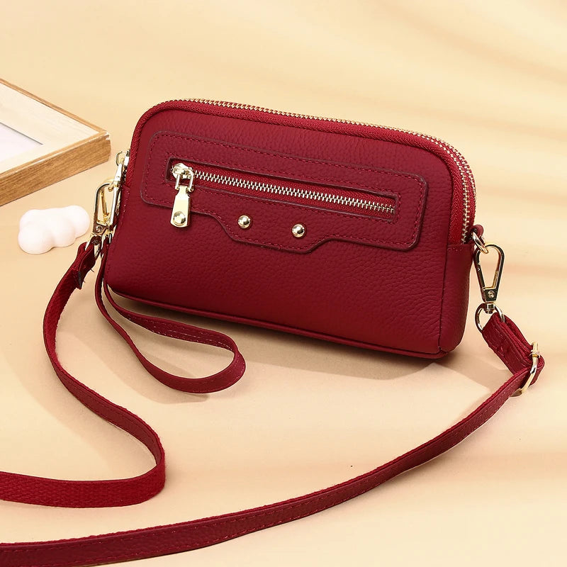 Cyflymder  Genuine Leather ladies Clutch wallet Wrist purse Cowhide Women Shoulder Bag Fashion Crossbody Bag for ladies Cell phone bag