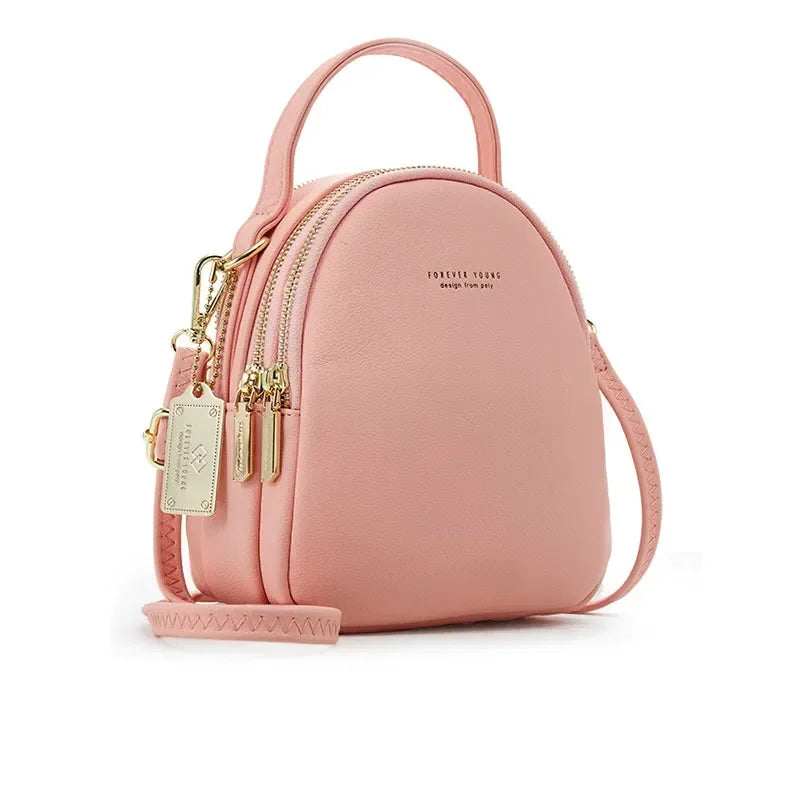 Cyflymder  Women's 3-Layer Soft Leather Backpack - Convertible Crossbody/Shoulder Bag, Compact Yet Spacious Stylish Design