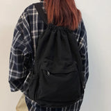 Cyflymder Women's Canvas Cute Drawstring Backpack Fashion Women's Laptop Schoolbag Fashion Women's Backpack Cool Girl Travel Schoolbag