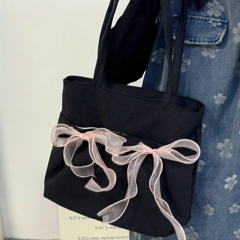 Cyflymder  Luxury Design Bow Elegant Chic Handbags Trendy Office Lady Fashion Ins Underarm Bag Women Y2k Aesthetic All Match Shoulder Bags