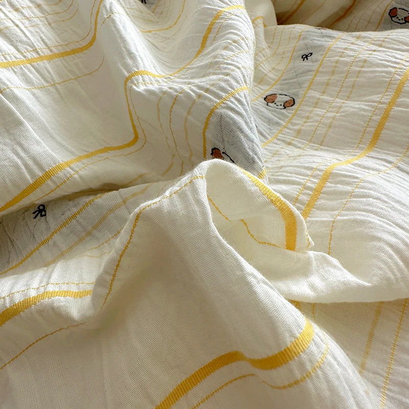 Cyflymder  100% Cotton Yarn-dyed Jacquard Floral Bedding Set Single Queen King Size Duvet Cover Bed Sheet/Fitted Sheet Pillowcases 3/4Pcs