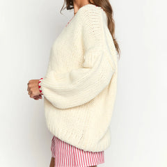 Cyflymder  y2k Sweater Women Fashion Clothes Contrast Color V Neck Long Sleeve Loose Fit Knitted Tops 2000s Clothing Streetwear