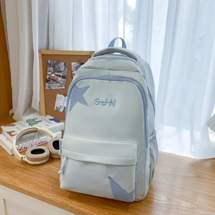 Cyflymder  Korean Ins High-capacity Star Letter Embroidery Schoolbags Preppy All Match Vintage Students Backpack Y2k Aesthetic Backpacks