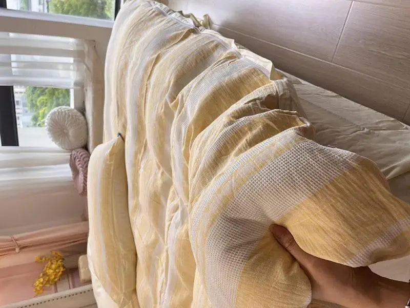 Cyflymder  Class A 60S Pure Cotton Bedding Sets Jacquard Cotton Skin Friendly Comforter Set Girl Style Duvet Cover Set for Queen King Size