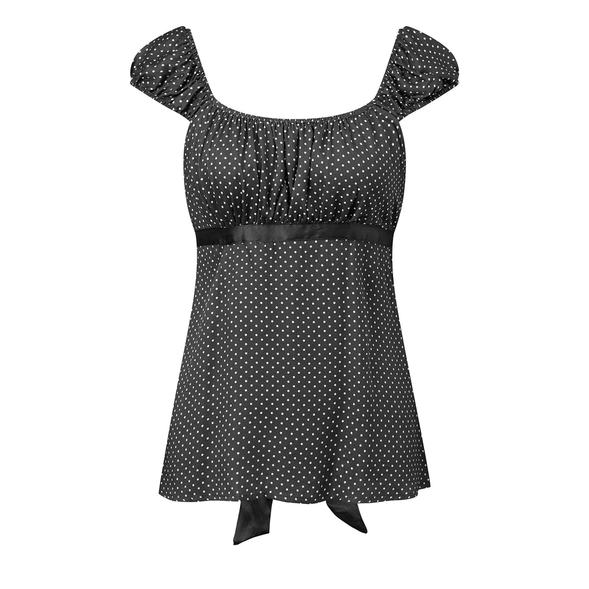 Cyflymder  Stylish Women s  Fit Blouse with Polka Dot Pattern and Square Neckline Perfect for Everyday Casual Wear
