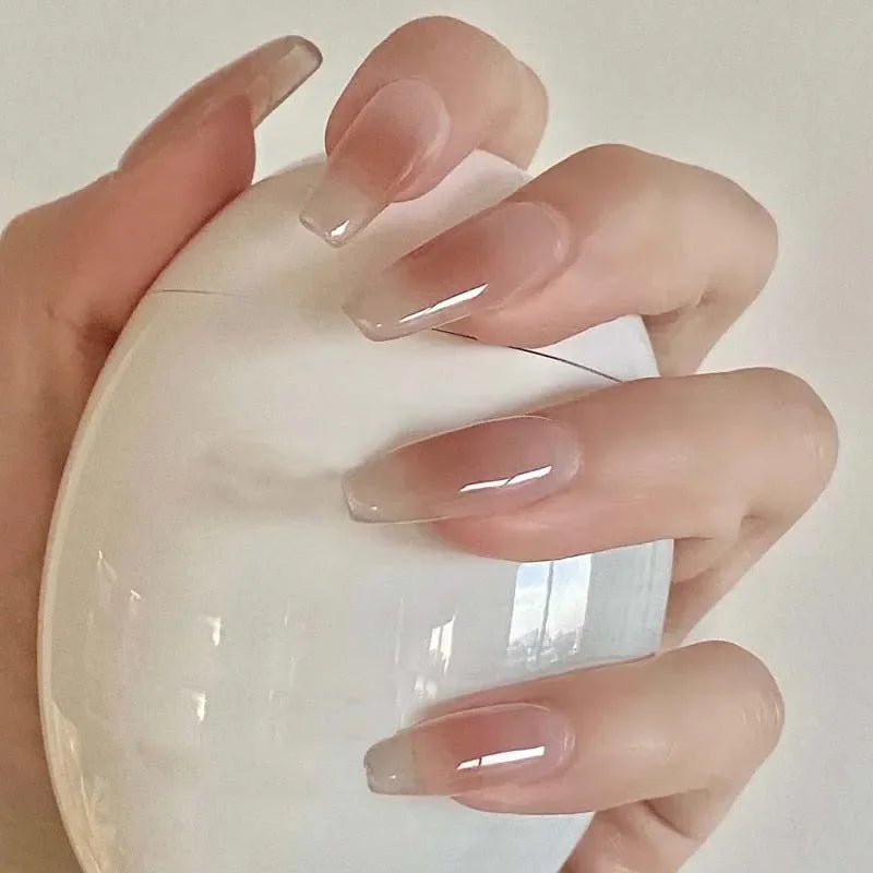 Cyflymder  24Pcs/1Box Fake Nails Art Press On False On Practice Hand For Material Formas Fingernails Fake Products Accessories Pink Design