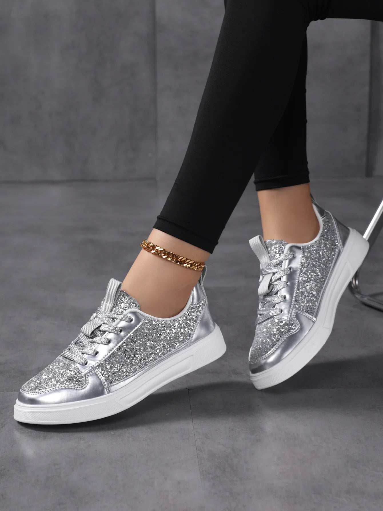 Cyflymder  Women's Patent Leather Shoes Woman Flat Sneaker Lace Up Designer Summer Ladies Comfortable Casual Footwear