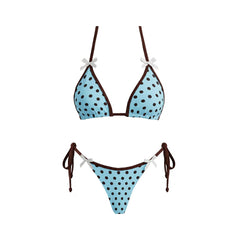Cyflymder   3Pcs Micro Bikini With Short Pant Sexy Women Swimsuit Push Up Swimwear Dot Print Swim Suit Bandeau Biquini Bathingsuit Beachwear