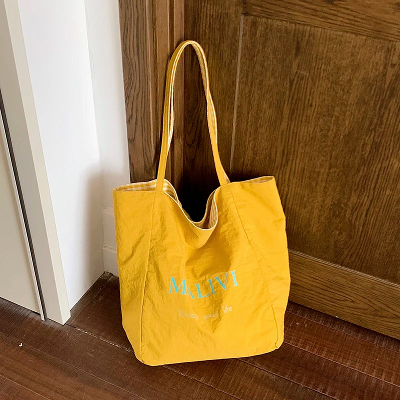 Cyflymder  Summer Fashion Durable Double-Sided Nylon Tote Bag Women's Large Capacity Casual Shoulder Bag Trendy Bear Lady Handbag