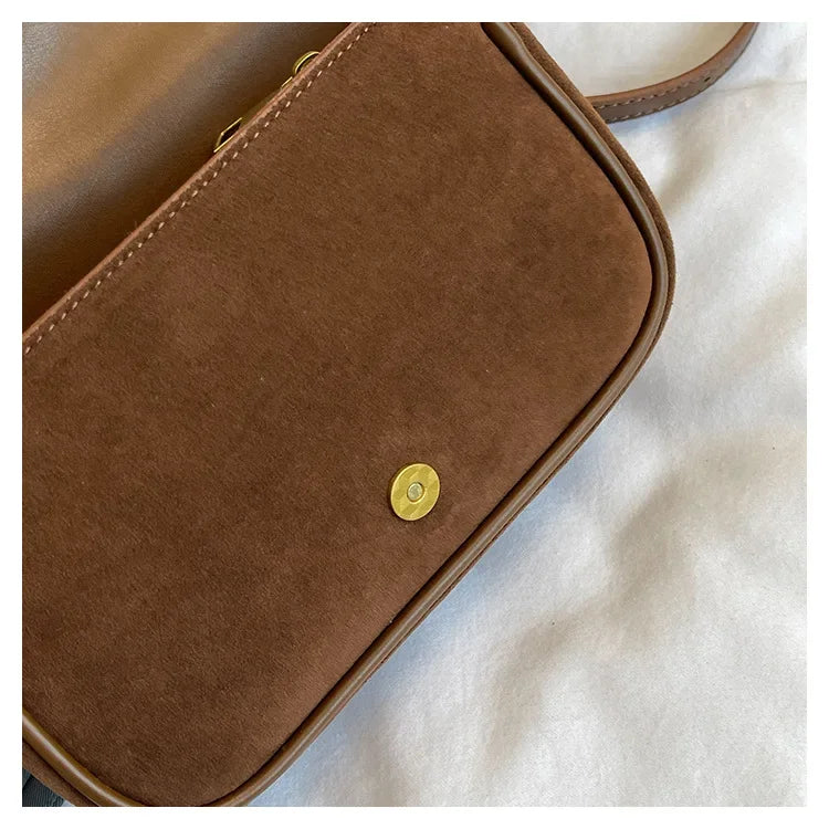 Cyflymder  New Ladies Vintage Saddle Bag Simple Commuter Crossbody Bag Soft Texture Bean Curd Square Bag Elegant Versatile Shoulder Bag