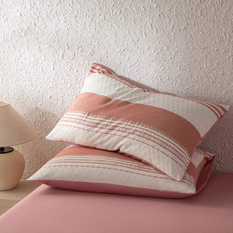 Cyflymder  Bedding Set 100% Cotton Simple Vertical stripes Duvet Cover Set  Double Queen King Size Nordic Quilt Cover Bed Sheet Pillowcases