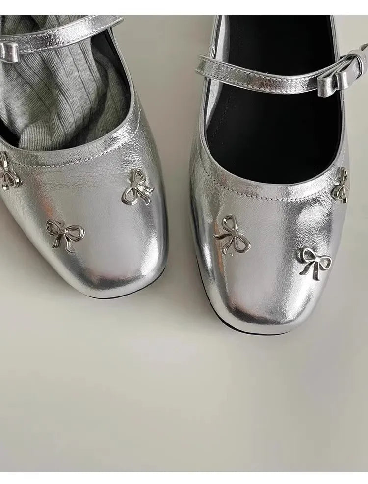 Cyflymder  Women Leather Shoes 2025 Autumn New Fashion Bow Knot Luxury Mary Jane Shoes Lightweight Comfortable Slip Om Outdoor Casual Shoes