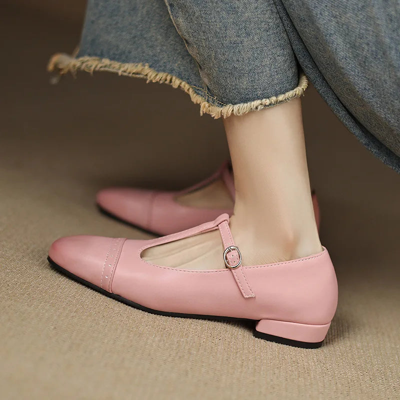 Cyflymder  All-Match Square Toe Low Heels Summer Shoes Ladies Casual Female Sneakers Shallow Mouth Dress Flats Women 2025 Big Size Buckle S