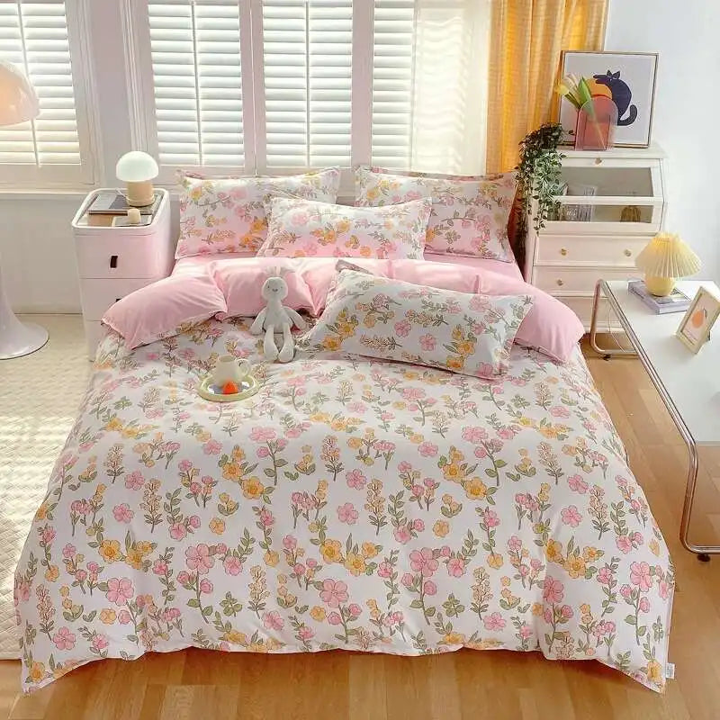 Cyflymder  New Cotton Duvet Cover, Long Staple Cotton Bed Sheet, Thickened And Brushed Four Piece Set, Student Dormitory Three Piece Set