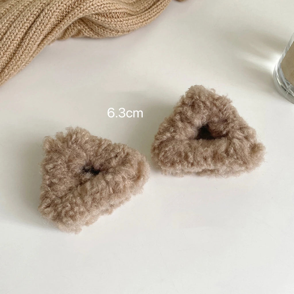 Cyflymder Plush Cat Ears Hair Clips For Women Girls Lamb Cashmere Hairpin Forehead Bangs Clip Fluffy Children New Winter Hair Accessories