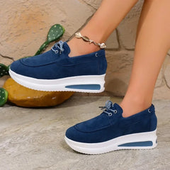 Cyflymder  Women Wedges Platform Sneakers Female Summer Lace-up Sport Shoes Women Trend Anti-slip Comfortable Casual Shoes Zapatos De Mujer
