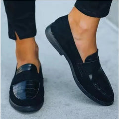 Cyflymder  Comfortable Black Small Leather Shoes for Women, Size 35-43, Casual Shoes，Spring and Autumn All-Purpose Fashion Leifu Shoes