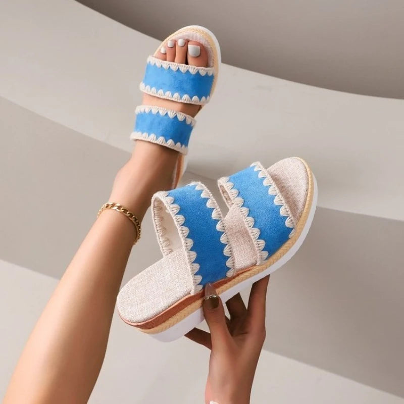 Cyflymder  Women's Sandals Large Open Toe High Heel Rope Roman Sandals Comfortable Breathable Summer Fashion Versatile Women's Shoes