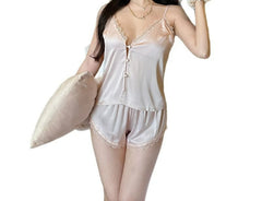 Cyflymder  New Pajamas Women's Summer New Sexy Lace Suspender Shorts Set Spring and Autumn Loungewear