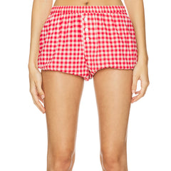 Cyflymder  Womens Plaid Gingham Bloomer Shorts Y2k Front Button Checkered Micro Boxers Shorts Cute Bubble Balloon Mini Shorts