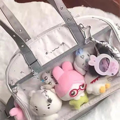 Cyflymder  Harajuku White Ita Bag Women Japanese Style Transparent Tote Bag Large Capacity Jk Handbag Female Sweet Cute Shoulder Bags 2025