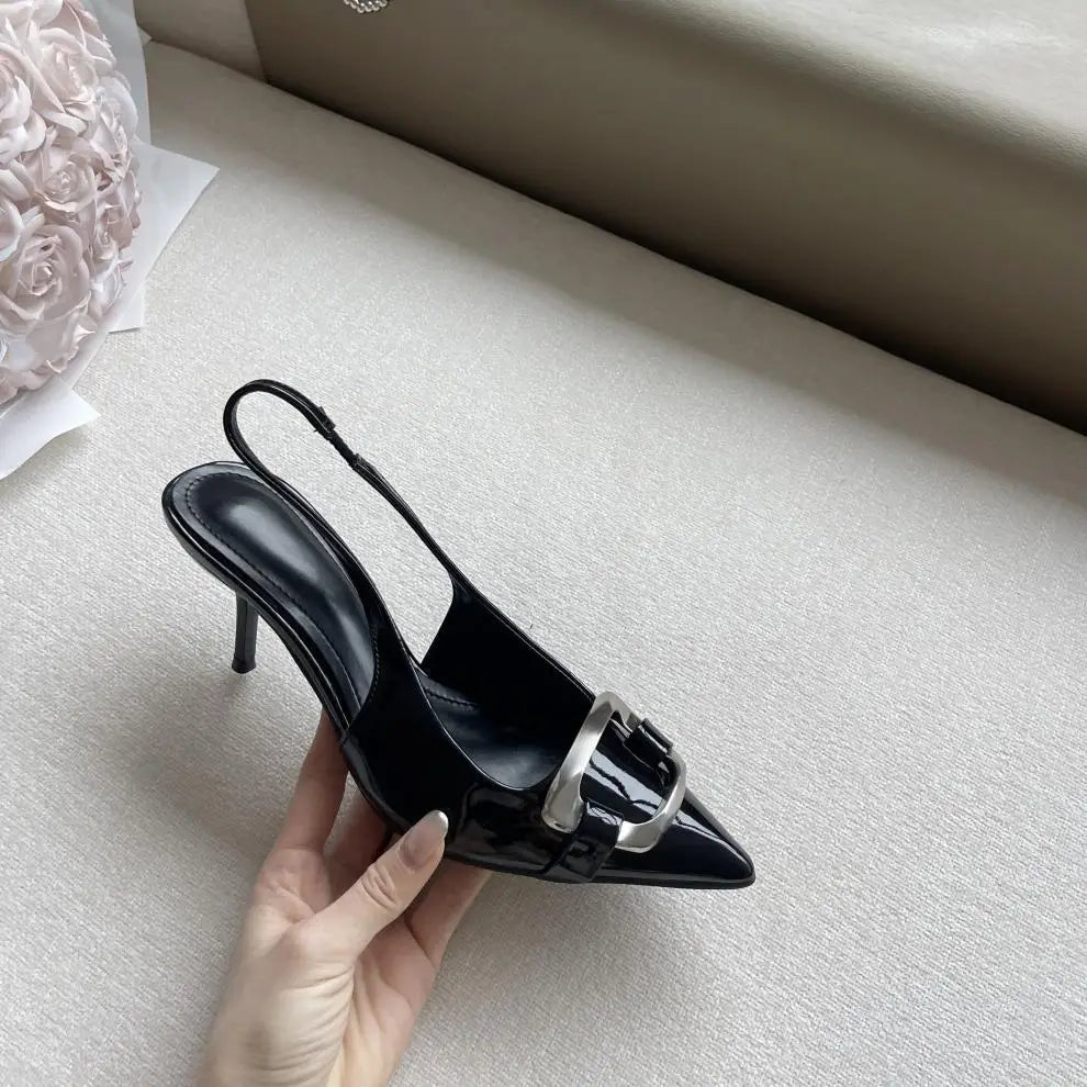Cyflymder  Fashion Womens Shoes 2025 Female Sandal Buckle Strap Large Size High Heels Luxury Comfort Girls Sexy Low Stiletto New Big High-h