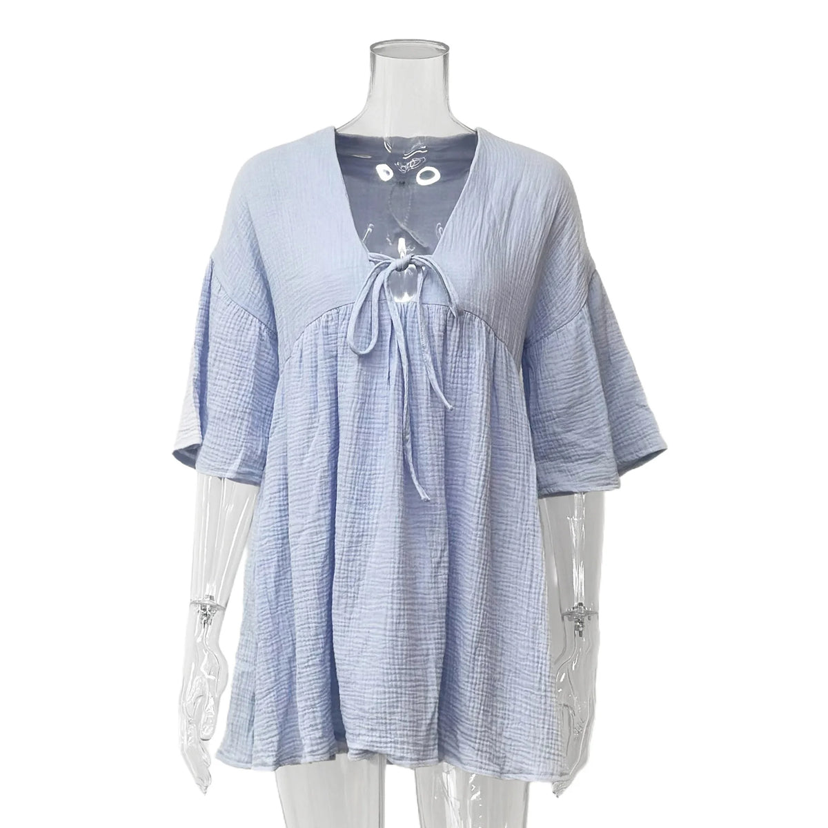 Cyflymder  Popular Pure Cotton Pajamas Women's European and American Seven-quarter-sleeved Pajamas Outer Wear, Home Loose Casual Dress