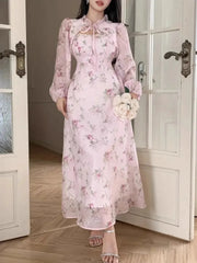 Cyflymder  Elegant Women Luxury Formal O-Neck Maxi Dress Fashion Long Sleeve Evening Ladies Street Party Vestidos 2026 Spring Summer