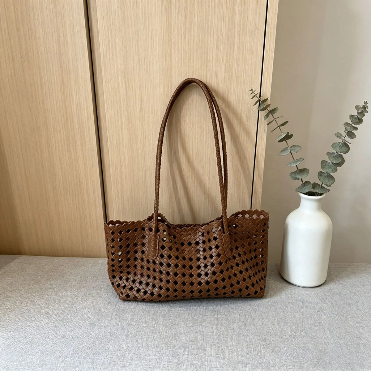 Cyflymder  Fashion Hollow Out Women Shoulder Bags, Korean Woven Lightweight Large Capacity Travel Underarm Bag, Versatile Commute Handbags