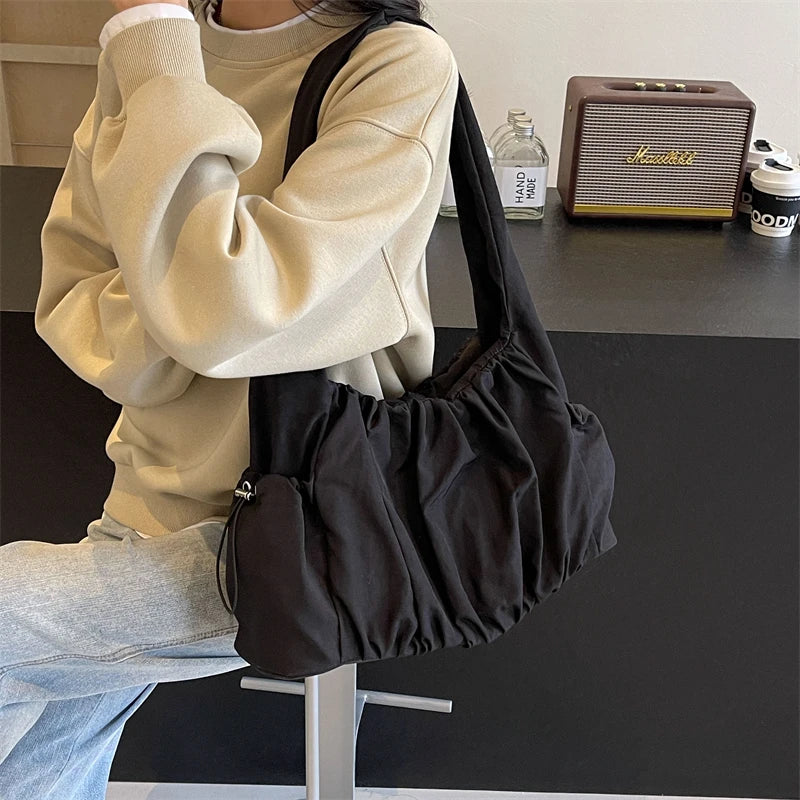 Cyflymder Hot Selling Fashion Nylon Pleated Women's Crossbody Bag New Casual Trend Versatile Large Capacity Tote Women's Shoulder Bag