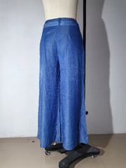 Cyflymder  Solid Color Elegant Lace-up High-waisted Wide-leg Pants. European and American Style New Summer Fashion Casual High Waist Jeans