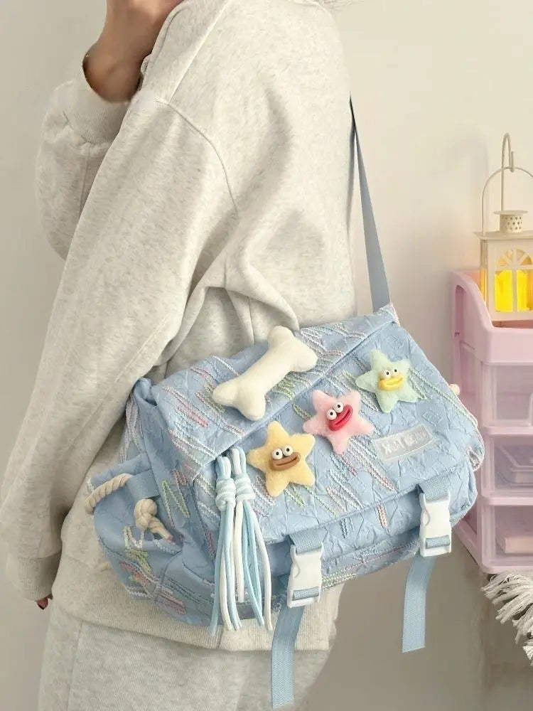 Cyflymder  Stylish Backpack Large Capacity Crossbody Bag for School Commuter, Soft Girl Casual Backpack or Shoulder Bag