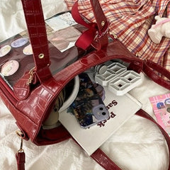 Cyflymder  Streetwear Y2k Aesthetic Shoulder Handbags 2025 Vintage High-capacity Women Crossbody Ita Bag Japanese Jk Transparent Tote Bags