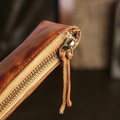 Cyflymder Handmade Original Genuine Leather Short Coin Purse Wallet Male Zipper Simple Mini Small Purse Key Bag Coin Wallet Card Bag