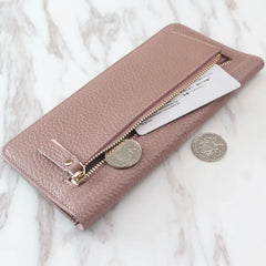 Cyflymder Women Wallets Genuine Leather Women Long Wallet Fashion Zipper Bag Multicolor Wallet Splicing Wild Coin Purse Billetera Mujer