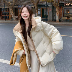 Cyflymder cold weather outfits Hooded Down Jackets Women Winter Coats New Korean Style Students Loose Casual Short Thick Warm Quilted Coat Women Clothing