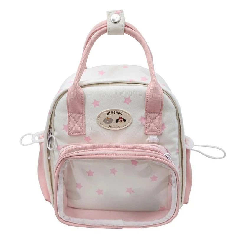 Cyflymder  Transparent Fashion Preppy Mini Backpacks Sweet Kawaii Star Print Ita Bags Y2k Aesthetic Students Casual Travel Schoolbags Women