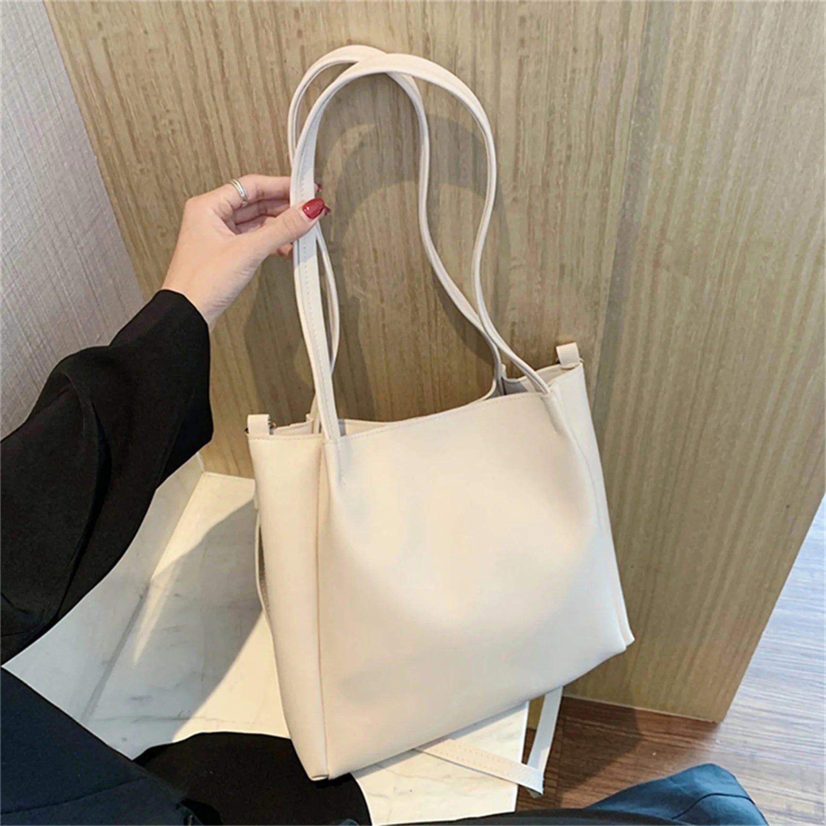 Cyflymder All-Match Women Shoulder Bag Solid Fashion Handbag Crossbody Bag Women's Minimalist PU Leather Bag For Work