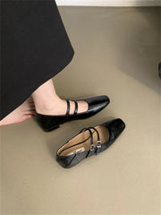Cyflymder  Summer New Crystal Women Mary Jane Shoes Fashion Shallow Double Buckle Low Heel Shoes Ladies Elegant Outdoor Office Shoes