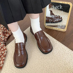 Cyflymder FALL OUTFITS Loafers Women jk Uniform Shoes Uwabaki Japanese JK Round Toe Women Girls School Students mary janes Lolita Brown Cosplay Shoes